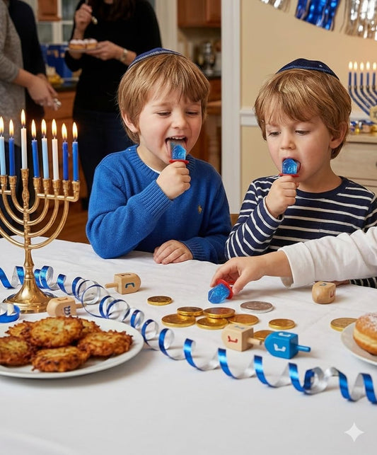 Hanukkah Dreidel Ring Shape Candy Lollipop Dreidels Blue Raspberry 18 Pops