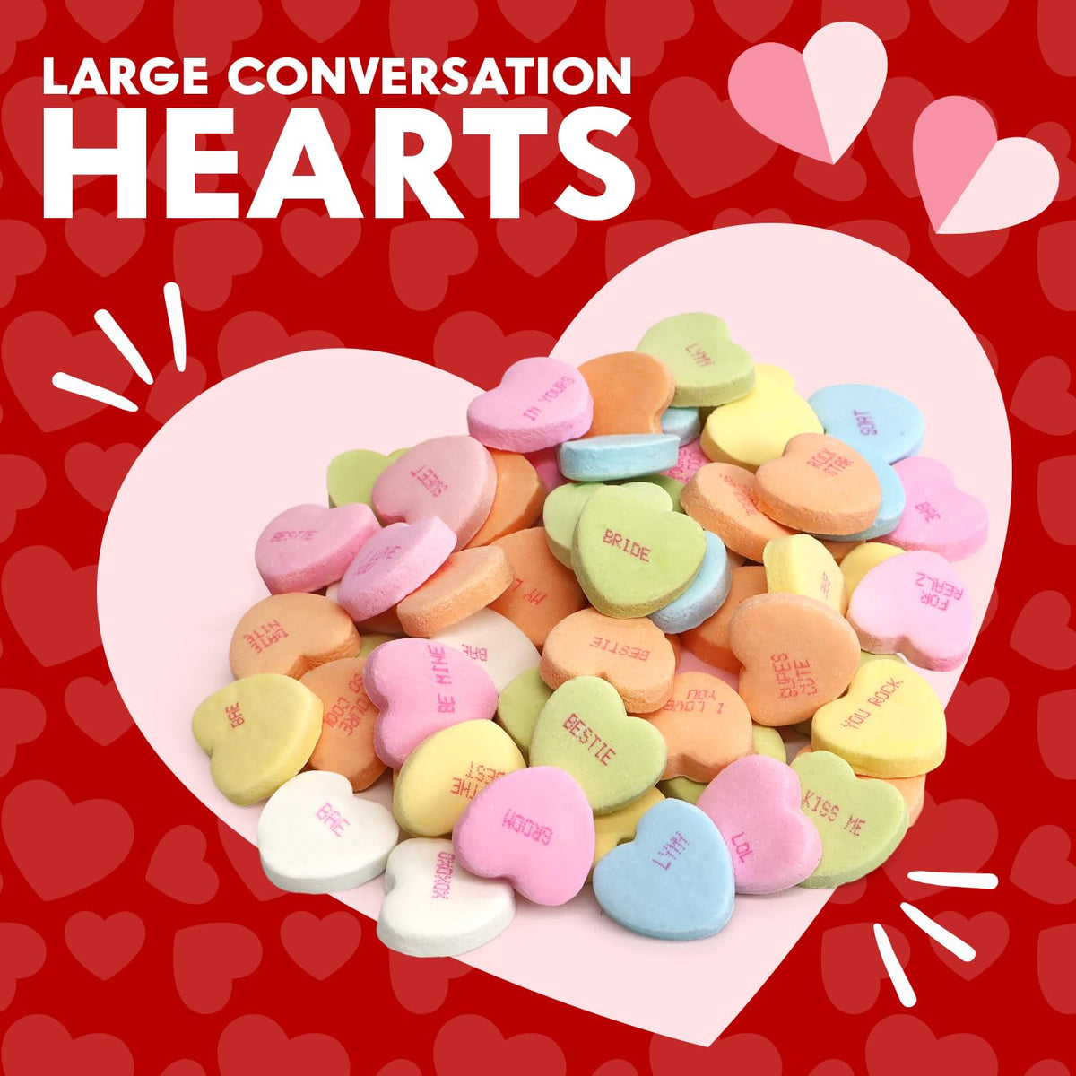Bulk Large Conversation Hearts 5Lb Valentine's Day Candy