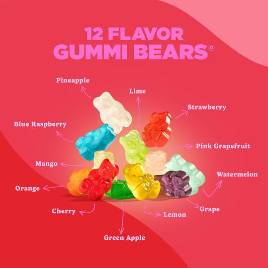Albanese World'S Best 12 Flavor Gummi Bears | 5Lbs of Candy | 12 Unique Flavors, Gluten Free, Fat Free, Soft and Chewy Gummy