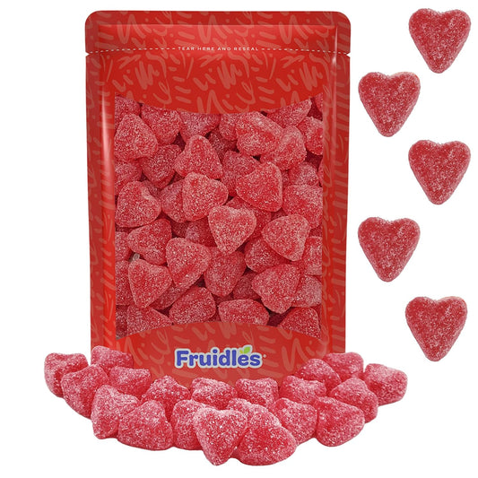 Fruidles Valentine's Cherry Hearts Jelly Half-Pound, Delicious Gummy Candy