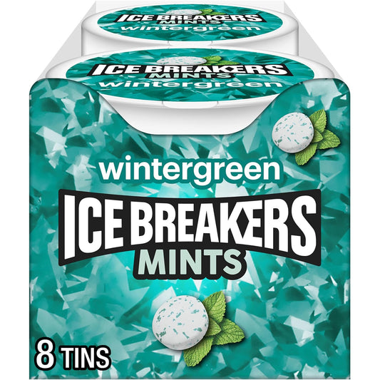 ICE BREAKERS Wintergreen Sugar Free Mints Tins, 1.5 Oz (8 Count)