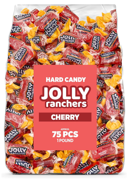 Cherry Jolly Ranchers Hard Candy – Original Flavor – 1 LB Bulk Bag (Approx. 75 Pieces)