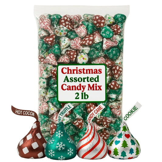 Christmas Candy Mix – 2 Pound Bag (Approx. 200 Pieces) – Mint Truffle, Candy Cane, Hot Cocoa, Sugar Cookie Flavors