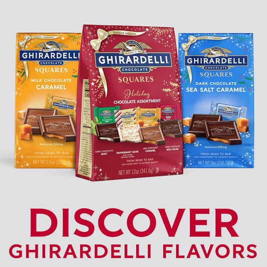 GHIRARDELLI Limited Edition Holiday Chocolate Assortment SQUARES, 12 Oz Bag