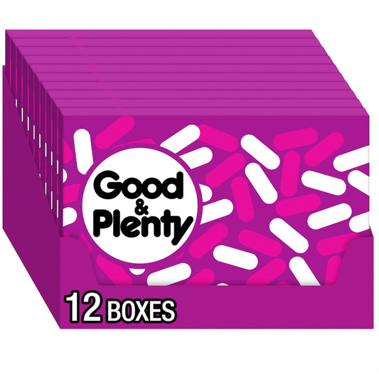GOOD & PLENTY Licorice Fat Free, Candy Boxes, 6 Oz (12 Count)