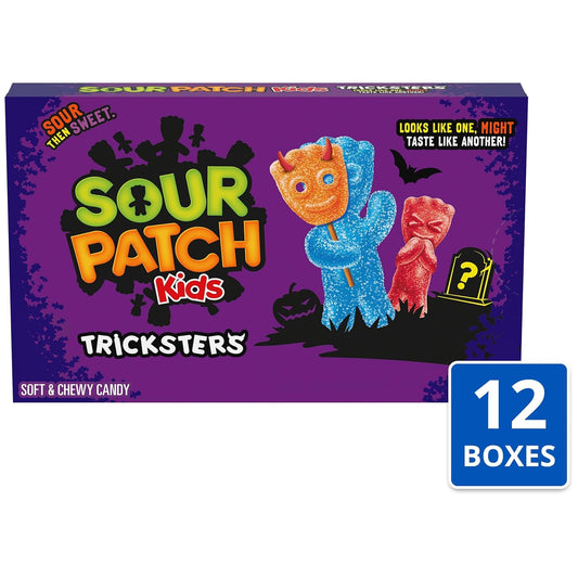 SOUR PATCH KIDS Tricksters Soft & Chewy Gummy Halloween Candy, 12 X 3.52 Oz