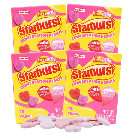 Starbursts Conversation Hearts, Classic Valentine's Day Candy (Pack of 4)