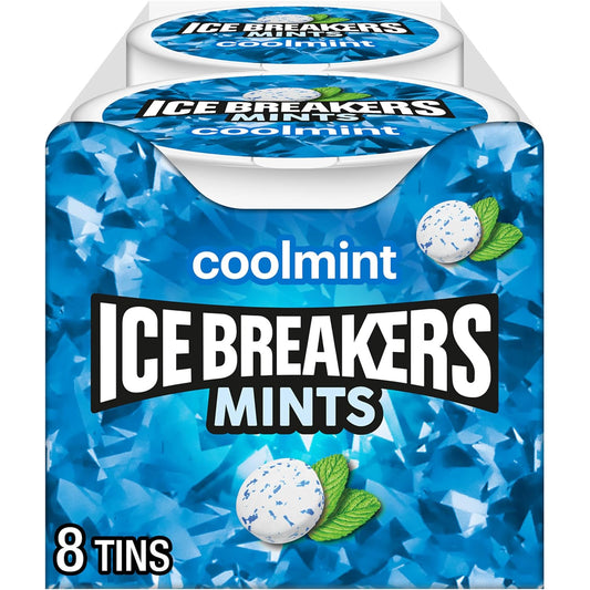 ICE BREAKERS Coolmint Sugar Free Mints Tins, 1.5 Oz (8 Count)