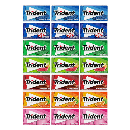 Trident Sugar-Free Gum Variety Pack – 21 Packs, 294 Pieces