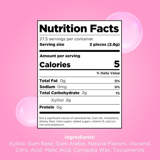 PUR Gum | Aspartame Free Chewing Gum | 100% Xylitol | Natural Bubblegum Flavored Gum, 55 Pieces (Pack of 1)