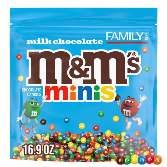 MINIS Milk Chocolate Candy Assortment, Family Size, 16.9 Oz Resealable Bulk Chocolate Candy Bag