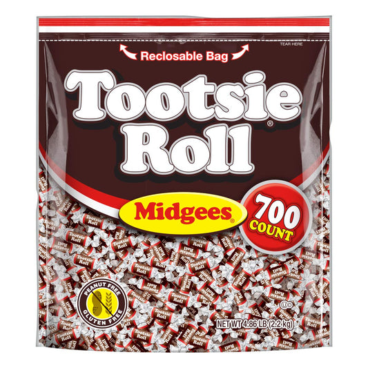 Tootsie Roll Midgees - Chewy Chocolate Gluten-Free Holiday Candy - 700 Count (Pack of 1)