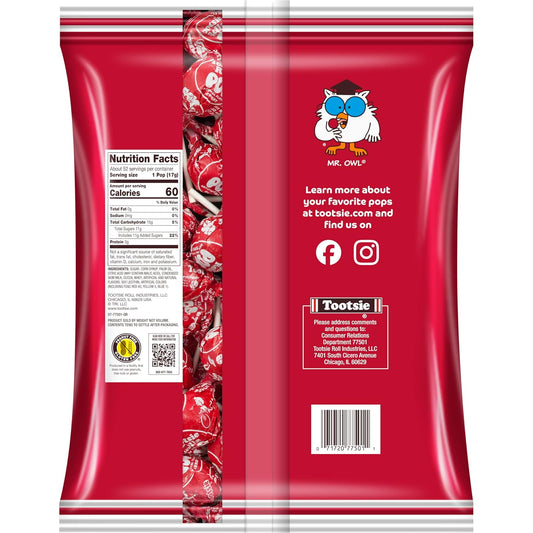 Tootsie Pops Cherry Flavored Lollipops, 50 Count, 1.95Lb (Pack of 1)