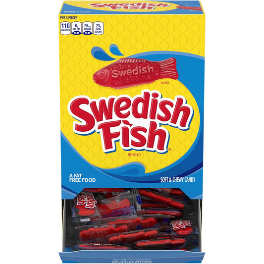 SWEDISH FISH Individually Wrapped Soft & Chewy Gummy Candy, Bulk Candy, 240 Count Box