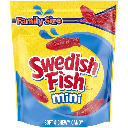 SWEDISH FISH Mini Soft Chewy Candy, Family Size, 1.8 Lb Bag