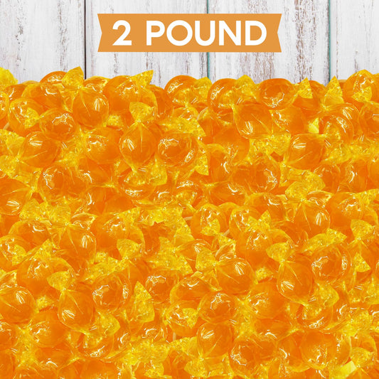 Butterscotch Hard Candy Discs Bulk 2Lb Holiday Candies - Individually Wrapped Butter Scotch Candies