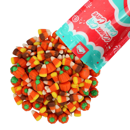 Autumn Mix Candy Corn with Pumpkins, Bulk Mellowcreme, 1 Lb
