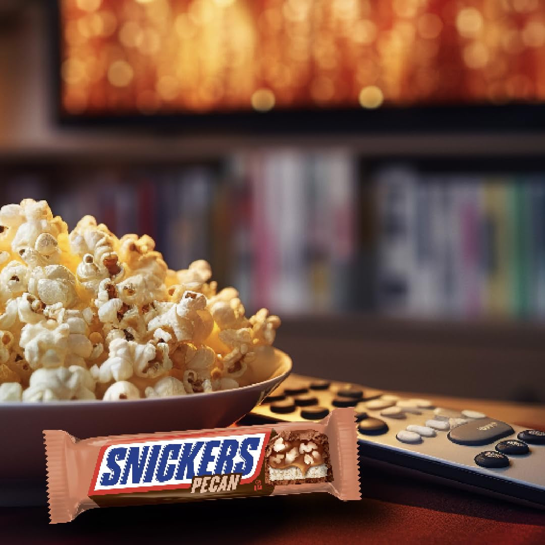 SNICKERS Pecan Milk Chocolate Candy Bars, Full Size, Bulk Box, 24 Pack