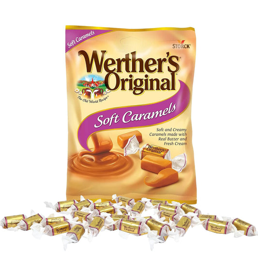 Werther’s Original Soft Caramels Candies, Individually Wrapped Pieces, 2.22 oz (Pack of 3)