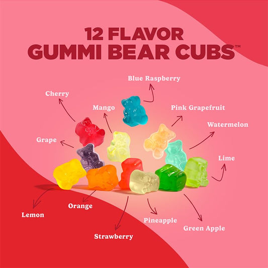 Albanese World'S Best 12 Flavor Gummi Bear Cubs | 50-0.5Oz Snack Packs of Candy | Miniature, Individually Wrapped, Soft Gummy