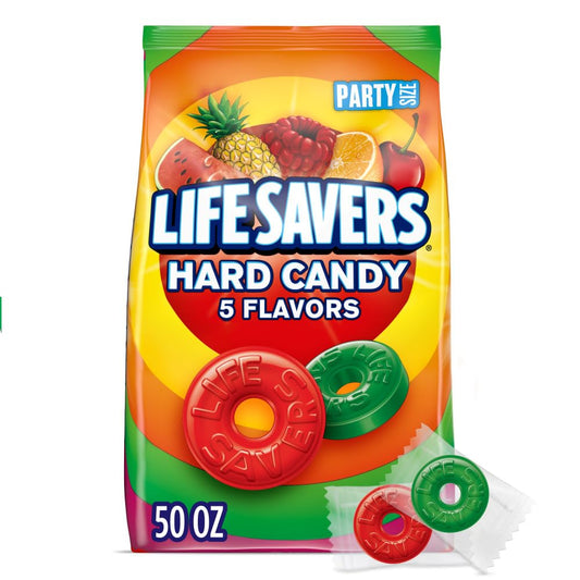 LIFESAVERS 5 Flavors Hard Candy, Party Size, 50 Oz Bag