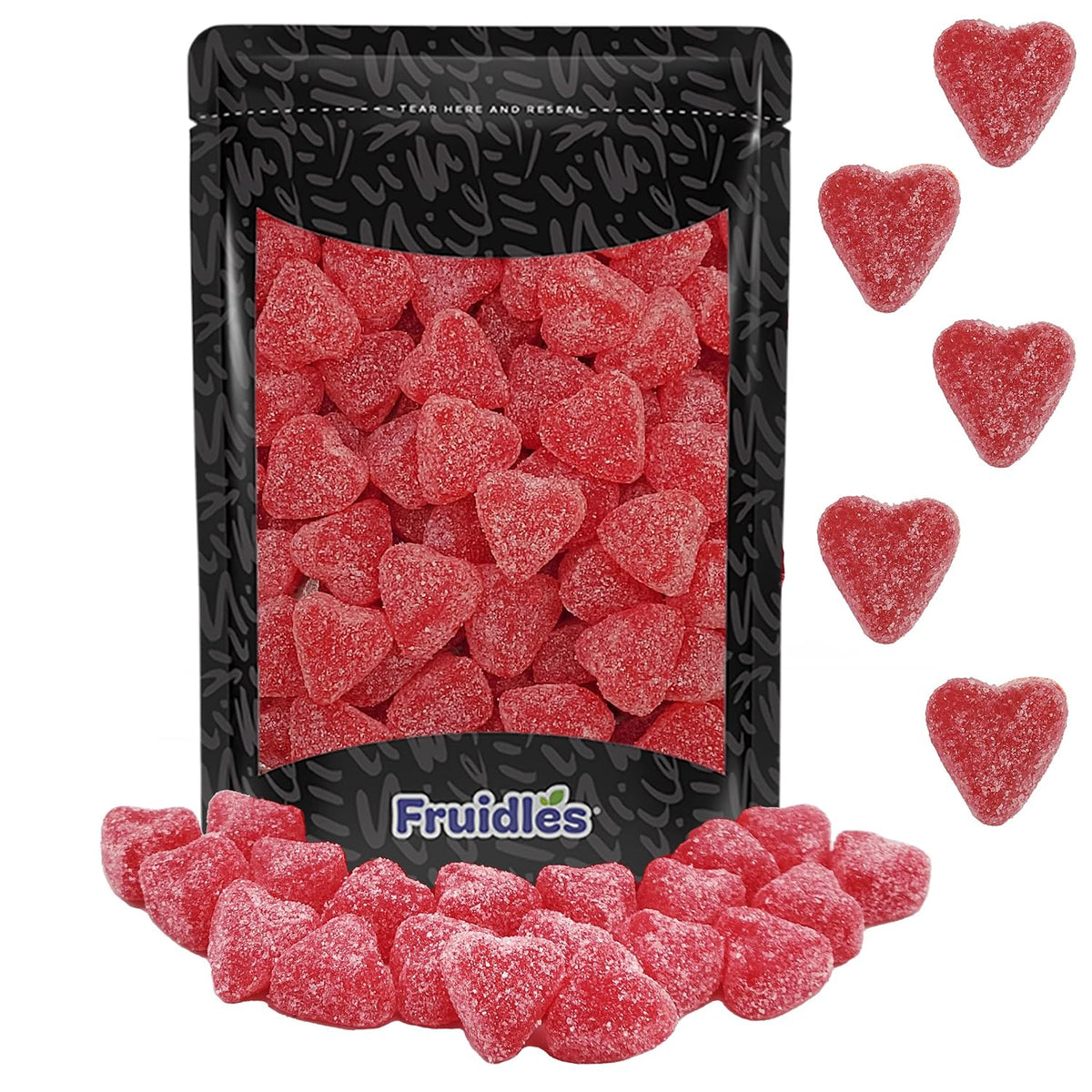 Fruidles Valentine's Cherry Hearts Jelly Half-Pound, Delicious Gummy Candy