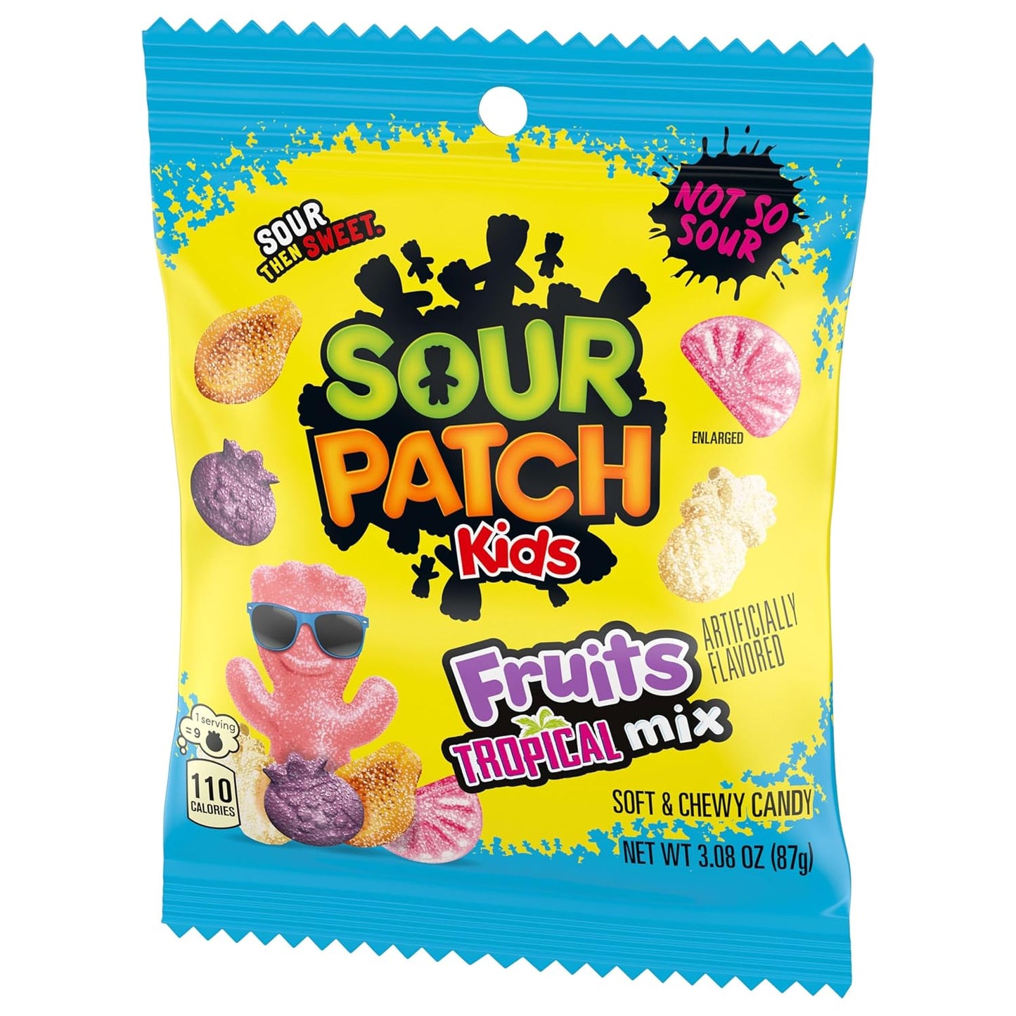 SOUR PATCH KIDS Fruits Tropical Mix Soft & Chewy Gummy Candy, Bulk Candy, 12-3.08 Oz Bags