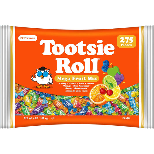 Tootsie Roll Fruit Chews Mega Mix, 275 Count, 4Lb Bag