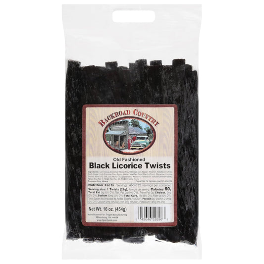 Backroad Country Old Fashioned Classic Black Licorice Twists - 16 OZ (Pack of 1)