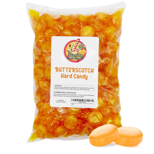 Butterscotch Hard Candy - 2LB Bag of Individually Wrapped Butter Scotch Bulk Candy