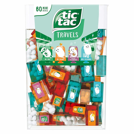 TIC TAC Box with 60 Mini Boxes (Mint, Orange, Spearmint, Peach and Passion Fruit) 234G by Tic Tac