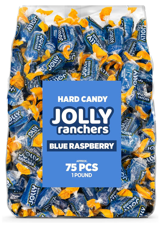 Blue Raspberry Jolly Ranchers Hard Candy – Original Flavor – 1 LB Bulk Bag (Approx. 75 Pieces)
