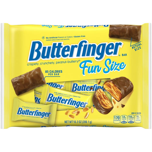 Butterfinger, Chocolatey, Peanut-Buttery, Fun Size Individually Wrapped Candy Bars, 6 Pack