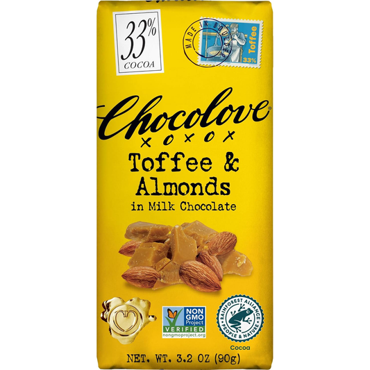 Chocolove - Milk Chocolate Bar Toffee & Almonds - 3.2 Oz.