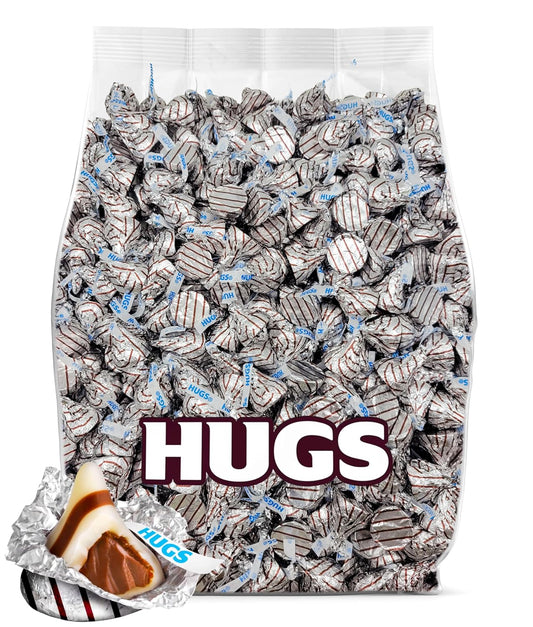 Hershey Hugs Bulk Candy 200 Pieces - Bulk Kisses Hugs Candy Individually Wrapped in Silver Foils - 2 Pounds