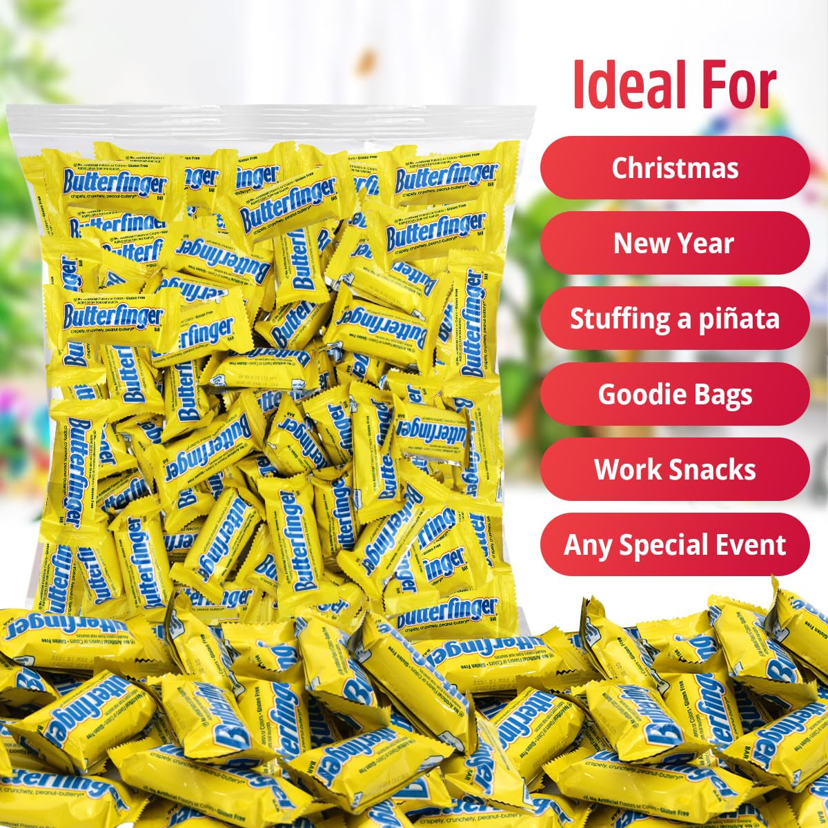 Mini Candy Bars, Butterfingres, Pack for Sharing, 2 Lb