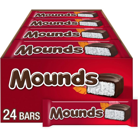 MOUNDS Coconut & Dark Chocolatey Candy Bars, 1.75 Oz, 24 Ct