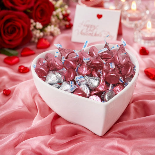 Pink and Silver Foil-Wrapped Milk Chocolate Candy - 1Lb Individually Wrapped Chocolate Approx. 100 Pieces