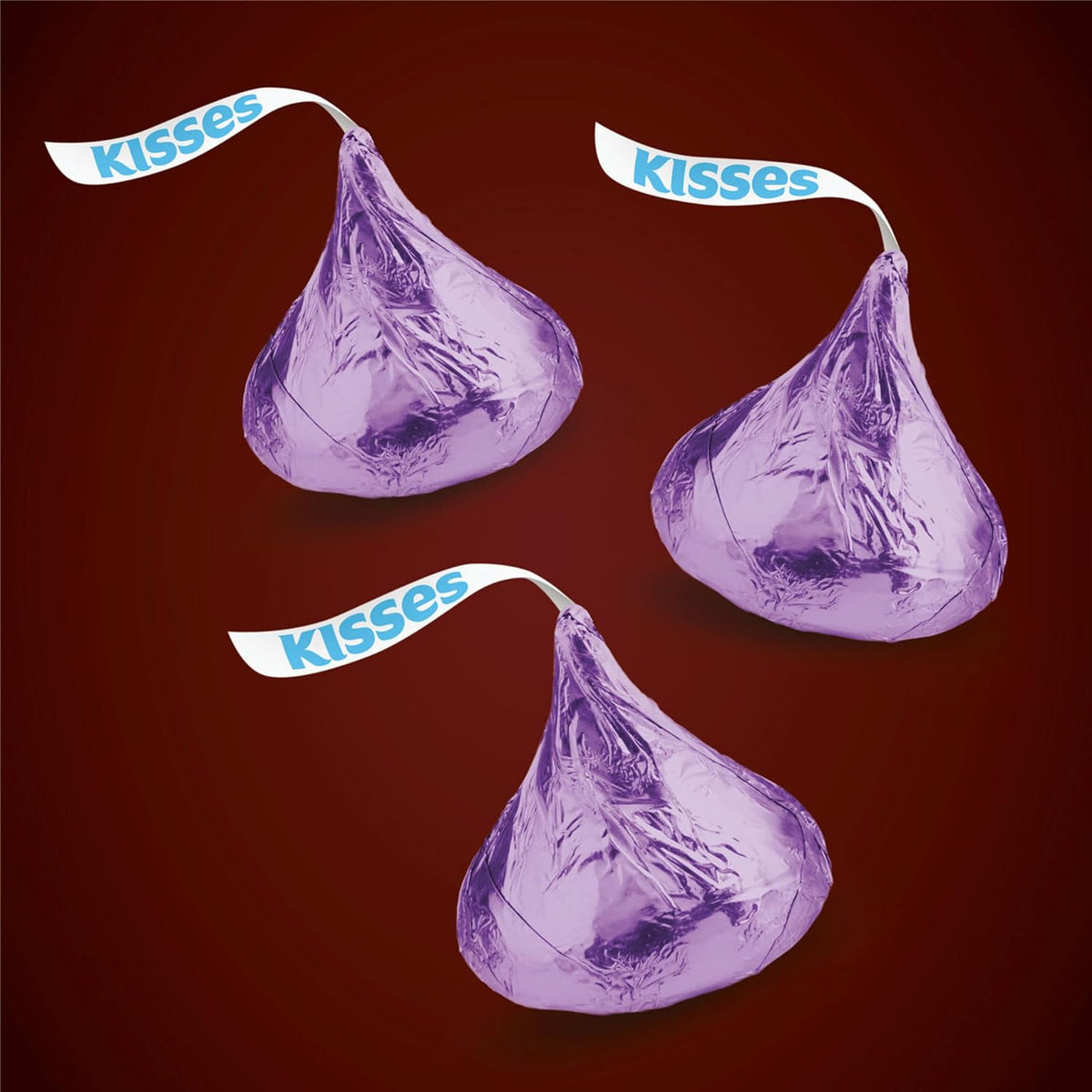 HERSHEY'S KISSES Milk Chocolate Candy Bulk Bag, Purple Foils, 60 Oz