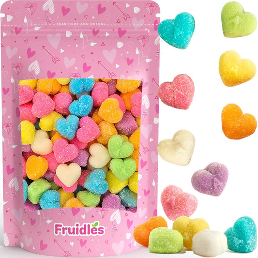 Valentine's Love Gummi Heart Candy Treats, Blueraspberry, Watermelon, Mango, Green Apple, Orange, Grape, Pineapple Delicious Gummy Candy (1 Pound)