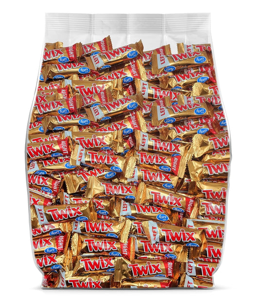 Twixcandy Bars Bulk Fun Size Candy - Caramel & Milk Chocolate Cookie Bars - 2 Pounds
