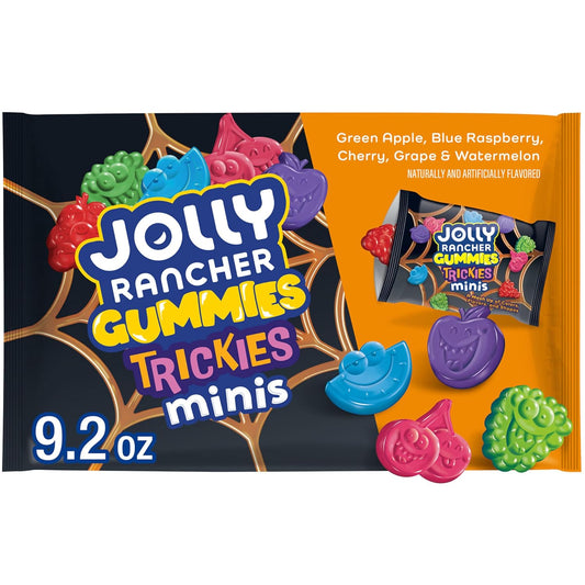Jolly Rancher Trickies Gummy Halloween Candy Minis, Assorted Fruit, 9.2 Oz