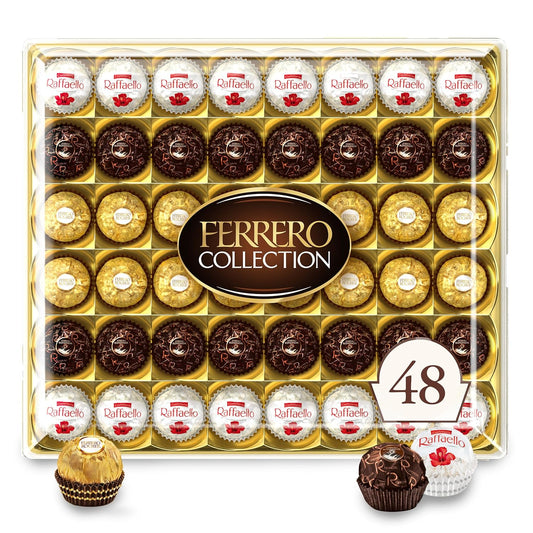 Ferrero Collection, Premium Assorted, Hazelnut, Dark Chocolate and Coconut, 48 Count Premium Treats