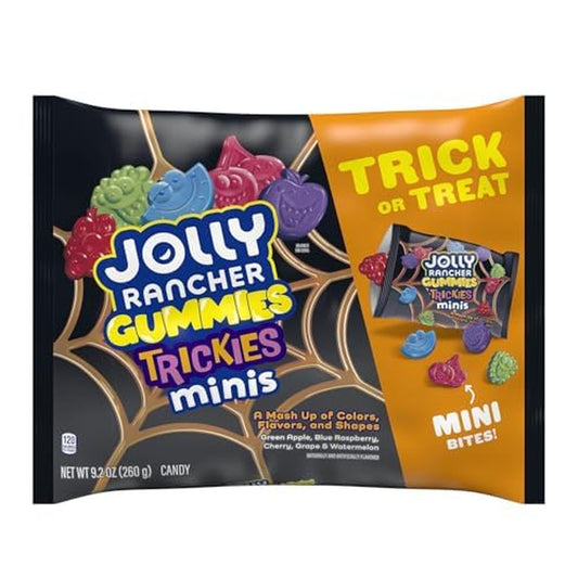 Jolly Rancher Trickies Gummy Halloween Candy Minis, Assorted Fruit, 9.2 Oz