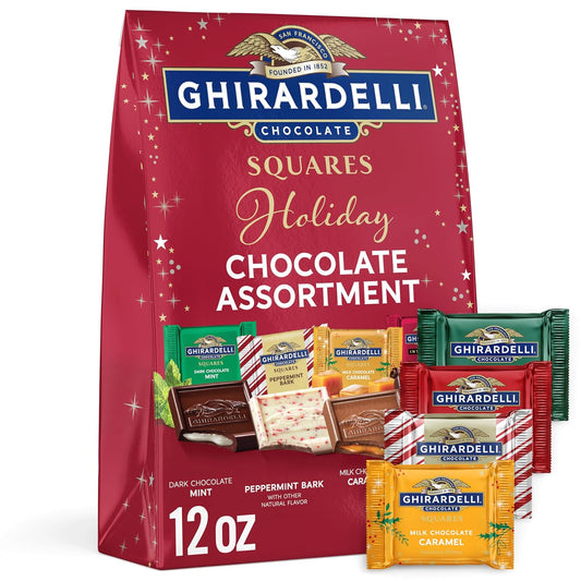 GHIRARDELLI Limited Edition Holiday Chocolate Assortment SQUARES, 12 Oz Bag