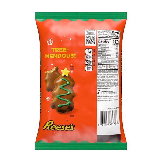 REESE'S Peanut Butter Trees Milk Chocolate Christmas Candy Bag, 9.6 Oz