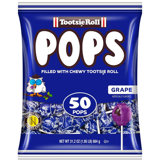 Tootsie Pops Grape Flavored Lollipops, 50 Count, 1.95Lb (Pack of 1)
