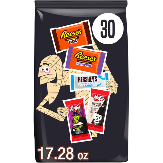 HERSHEY'S, KIT KAT and REESE'S Assorted, Candy Variety Bag, 17.28 Oz (30 Pieces)