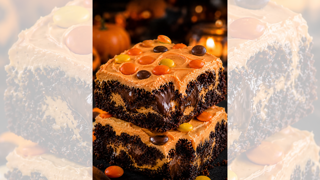 Halloween Peanut Butter Brownie Bars