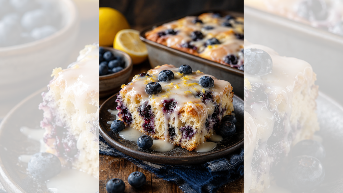 Blueberry Butter Swim Biscuits with Lemon Glaze